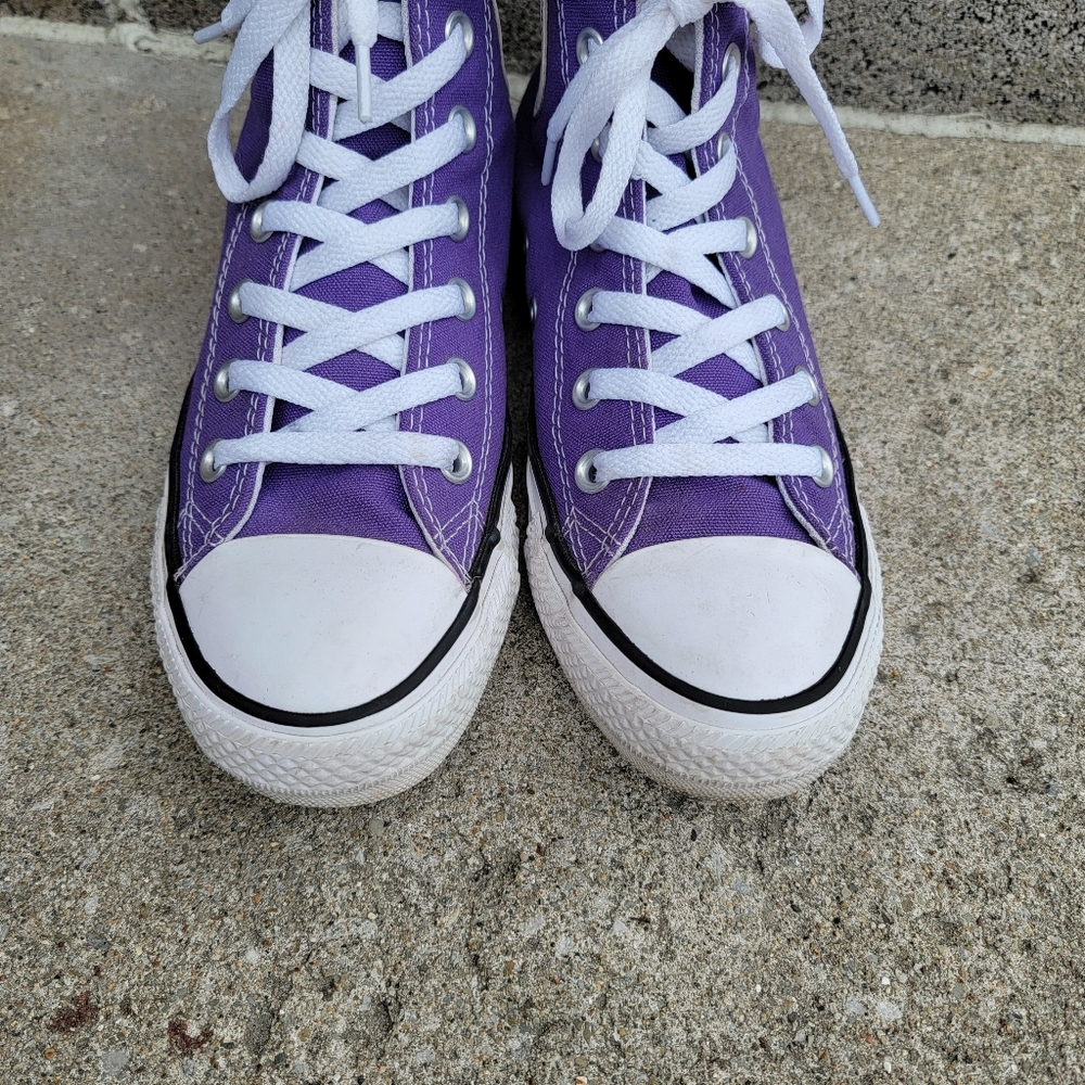 Converse All-Star Chuck Taylor Purple Canvas Hi-top Sneakers 6.5 - Picture 5 of 15
